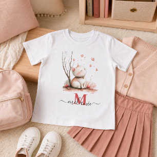 Cute Kitten with Hearts Kids Back-to-School T-Shirt