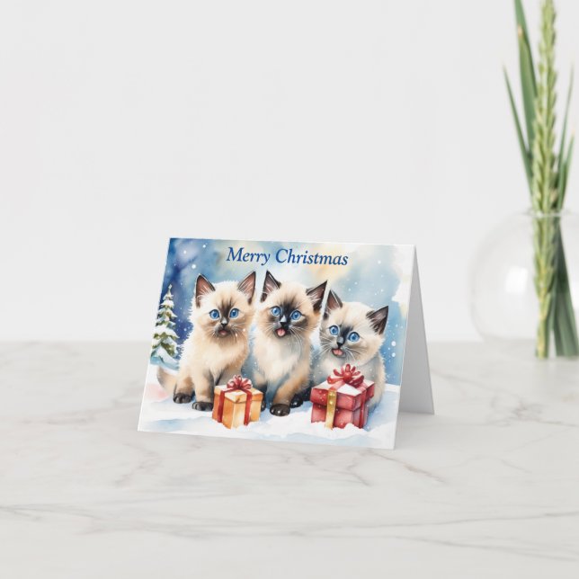 Cute Kitten Xmas Card (Front)