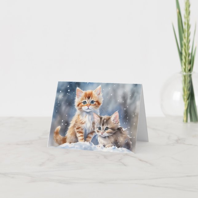 Cute Kitten Xmas Card (Front)