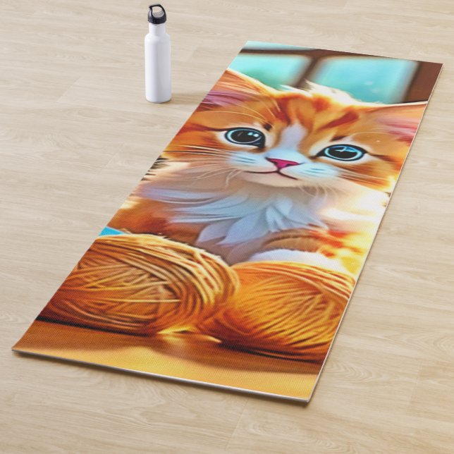 Cute Kitten Yarn Yoga Mat (In Situ)
