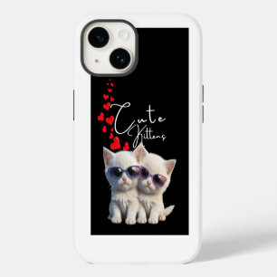 Cute Kittens and Hearts Flow iPhone 14 Case