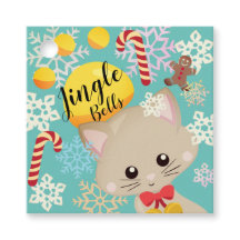 Cute Kittens and Snowflakes Christmas Gift Tag