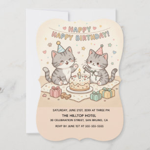 Cute Kittens baby birthday Invitation