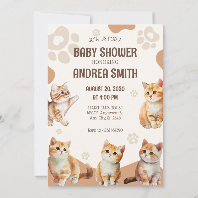 Cute kittens baby shower Invitation (Front)