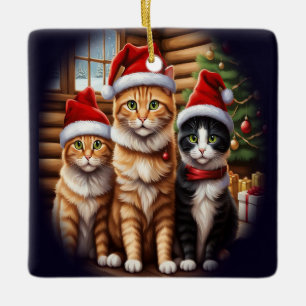 Cute Kittens Ceramic Ornament