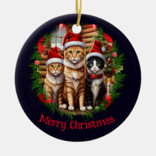 CUte kittens Ceramic Tree Decoration