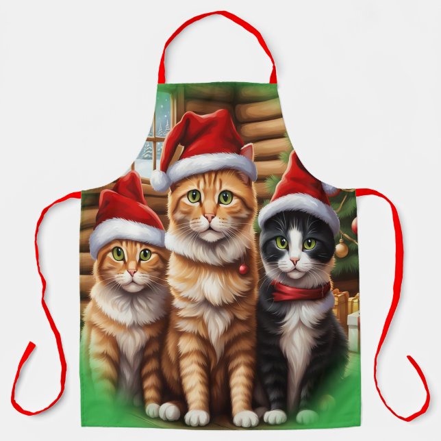 Cute Kittens Christmas Apron (Front)