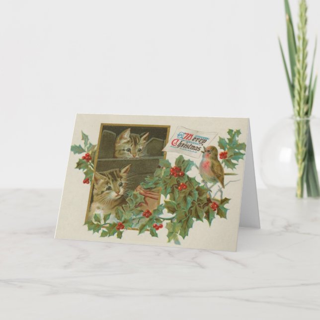 Cute Kittens Christmas Card (Front)