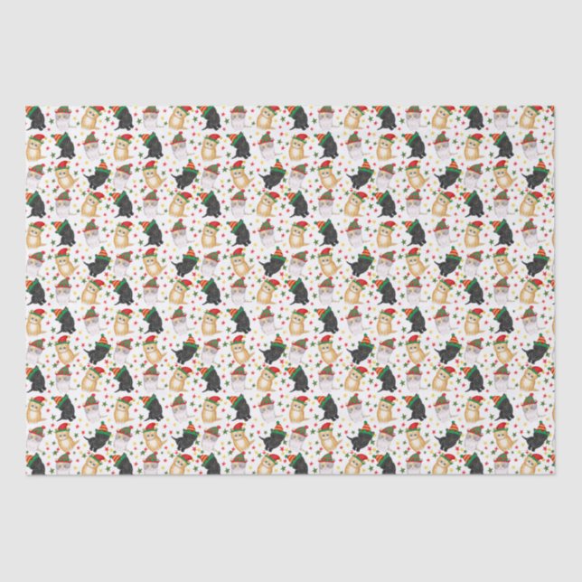 Cute kittens Christmas tissue paper (Front)