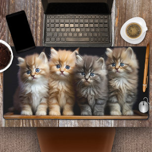 Cute Kittens Furry Purry Friends Desk Mat