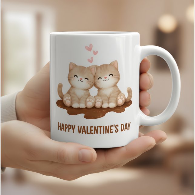 Cute Kittens Happy Valentine's Day Mug Cat Lover (Creator Uploaded)