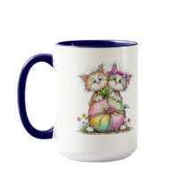 Cute Kittens Holding Pastel Heart Gift Art