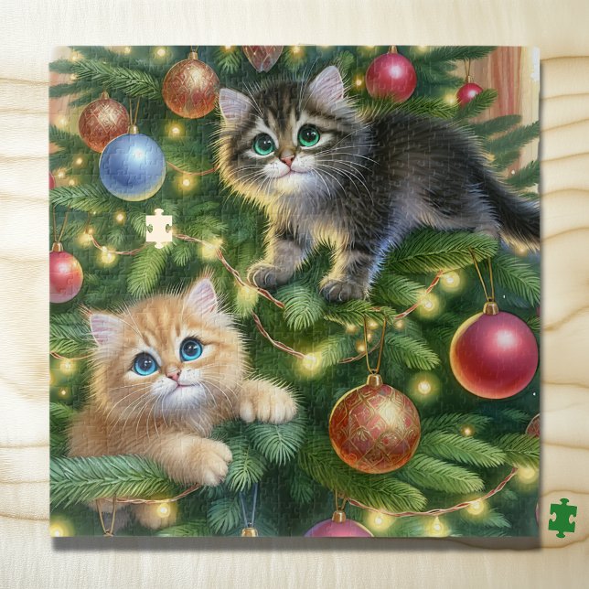 Cute Kittens in the Christmas Tree  Jigsaw Puzzle (Creator Uploaded)