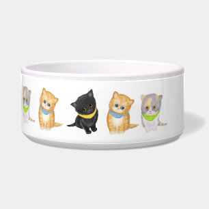 Cute kittens large personalised ceramic pet bowl