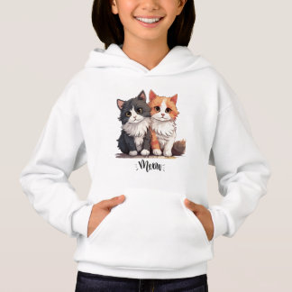 Cute Kittens Meows Design Hoodies.
