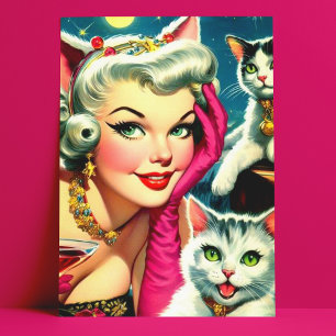 Cute Kittens Pin-up Postcard
