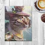 Cute Kittens Sci Fi Travel Animal Puzzle<br><div class="desc">Puzzle featuring two cute kittens in a sci fi travel fantasy world,  with (optional) your custom text.</div>