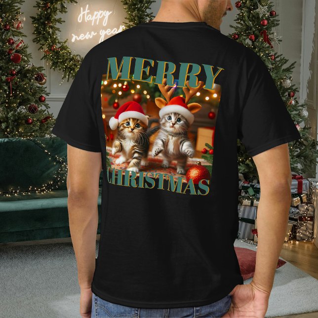 Cute kittens with Santa Claus and reindeer hats 3 T-Shirt (Creator Uploaded)