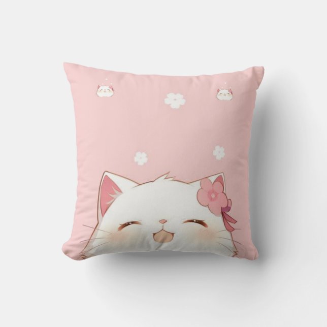 Cute Kittie Blanket Cushion (Front)