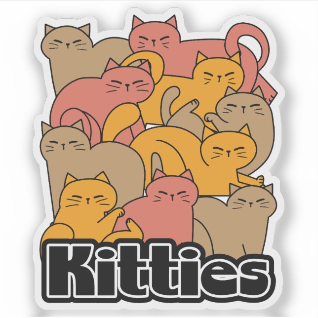 Cute Kitties Design - Adorable Cat Art (Front)
