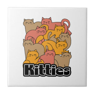 Cute Kitties Design - Adorable Cat Art Tile