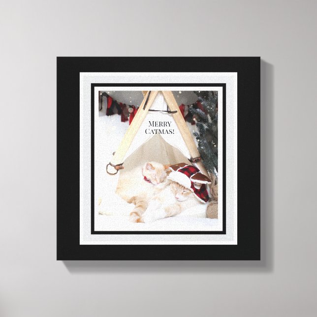 Cute Kitties Merry Catmas Christmas Canvas  (Front)