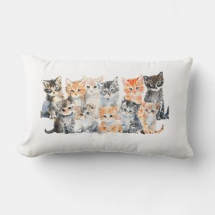 Cute Kitties T-Shirt – Fun Cat Lover Gift Lumbar Cushion