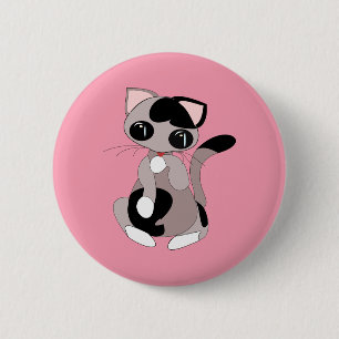 Cute Kitty 6 Cm Round Badge
