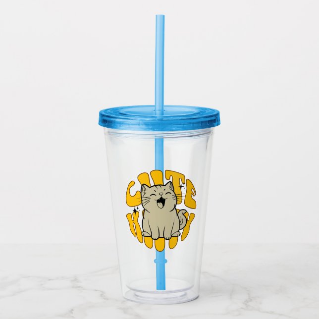 Cute Kitty Acrylic Tumbler (Front)