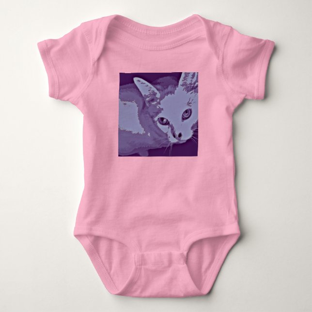 Cute Kitty Baby Crawler Bodysuit (Front)