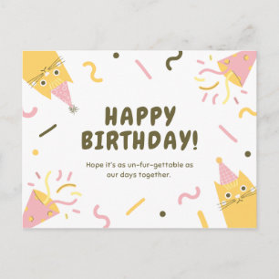 Cute Kitty Birthday Postcard