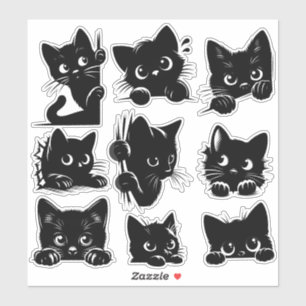 Cute Kitty Black Cat Sticker Funny Cat Mum Sticker