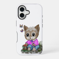 Cute Kitty Cat and Butterfly