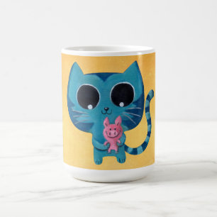 Cute Kitty Cat and Pig Coffee Mug