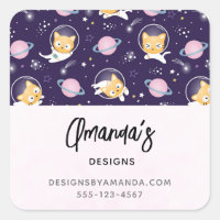 Cute Kitty Cat Astronauts Pattern Business