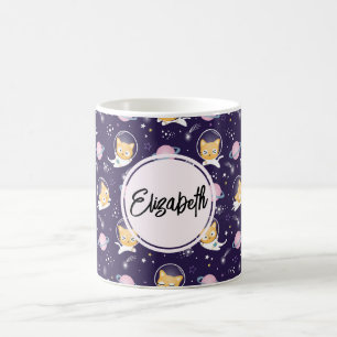 Cute Kitty Cat Astronauts Pattern Coffee Mug