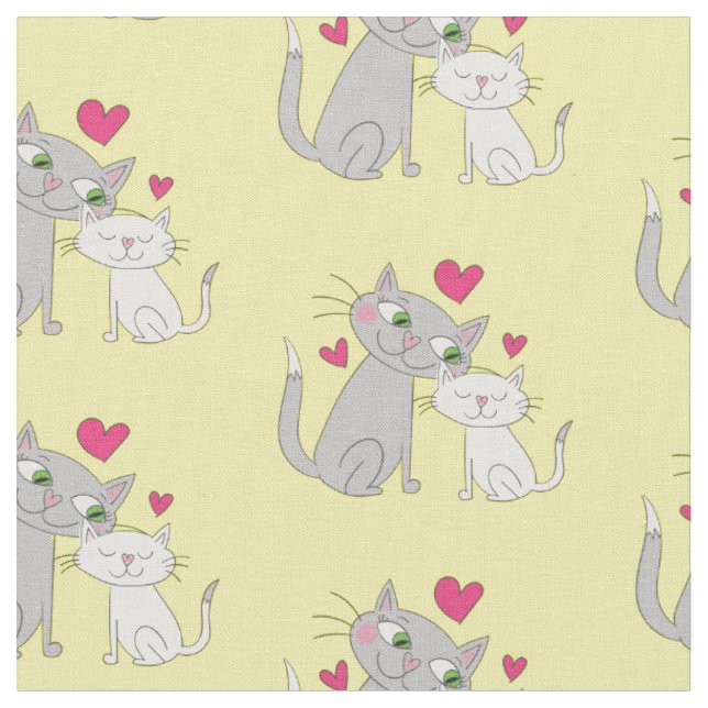 Cute Kitty Cat Baby Nursery Decor Fabric (Close Up)