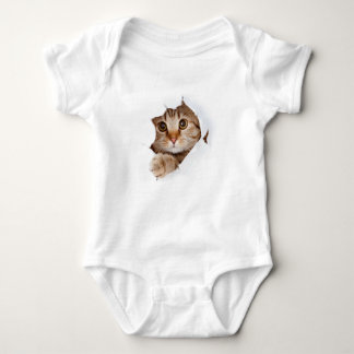 Cute Kitty Cat Baby T‑Shirt – Personalised Infant Baby Bodysuit
