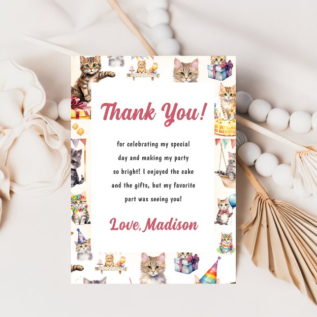 Cute Kitty Cat Birthday day  Party  Invitation (Creator Uploaded)