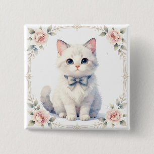 cute kitty cat button