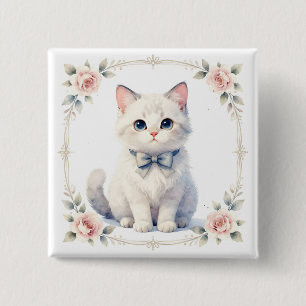 cute kitty cat button