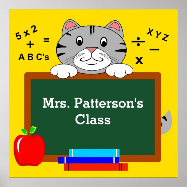 Cute Kitty Cat Classroom Posters (Front)