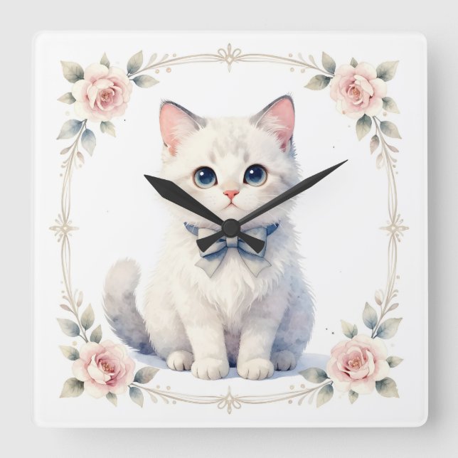 cute kitty cat clock (Front)