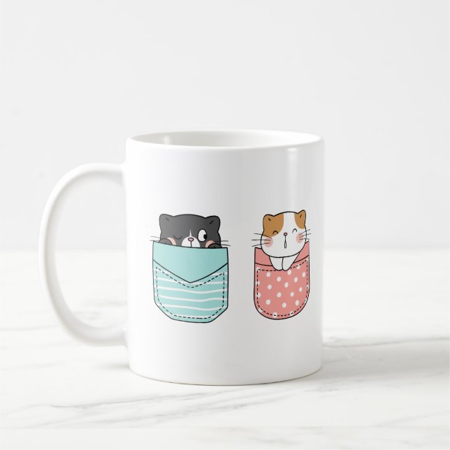 Cute Kitty Cat Coffee Mug (Left)