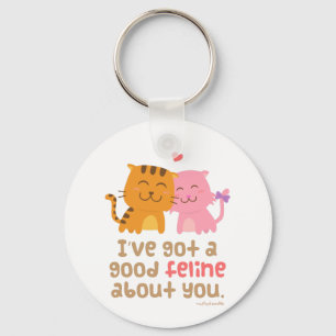 Cute Kitty Cat Feline Love Confession Pun Humour Key Ring