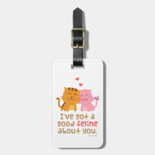 Cute Kitty Cat Feline Love Confession Pun Humour Luggage Tag