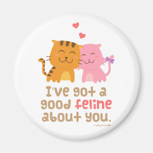 Cute Kitty Cat Feline Love Confession Pun Humour Magnet