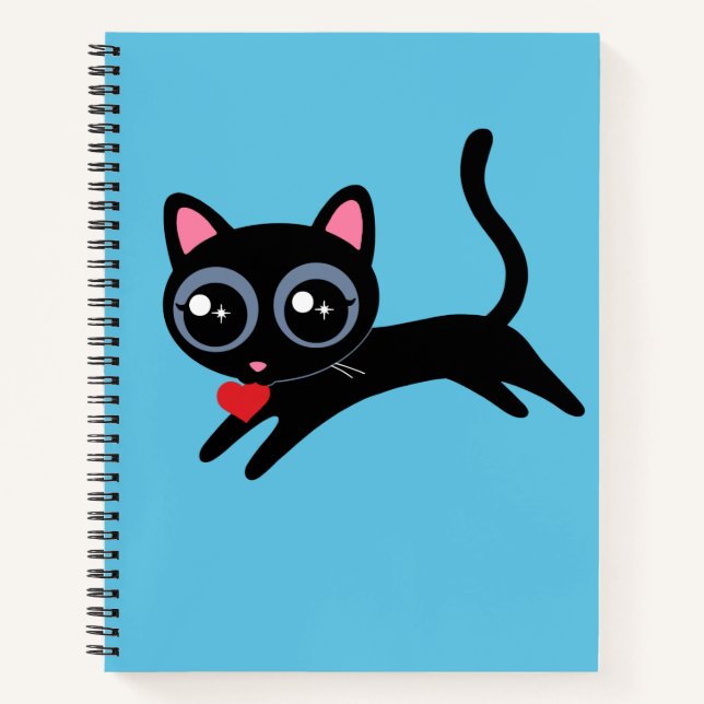 Cute Kitty Cat Heart Thief Gift for Girls Notebook (Front)