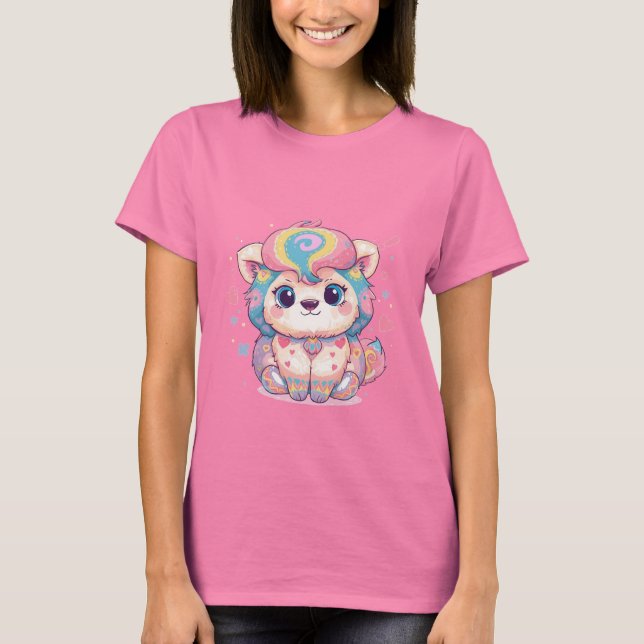 Cute Kitty Cat Illustration -Minimalistic T-Shirt (Front)
