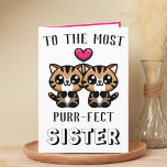 Cute Kitty Cat Kitten Pun Sister Happy Birthday Thank You Card<br><div class="desc">Looking for a unique way to express your love and humour to your sibling? Our funny kitty cat pun greeting card is the perfect choice for your sister on her birthday! Customise it by adding your own personal message.  Design features two cute brown kittens with a red heart.</div>